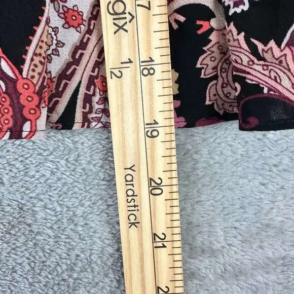 Anthropologie Size S Womens Black Pull On Paisley Print Myla Tiered Mini Skirt - Picture 8 of 8